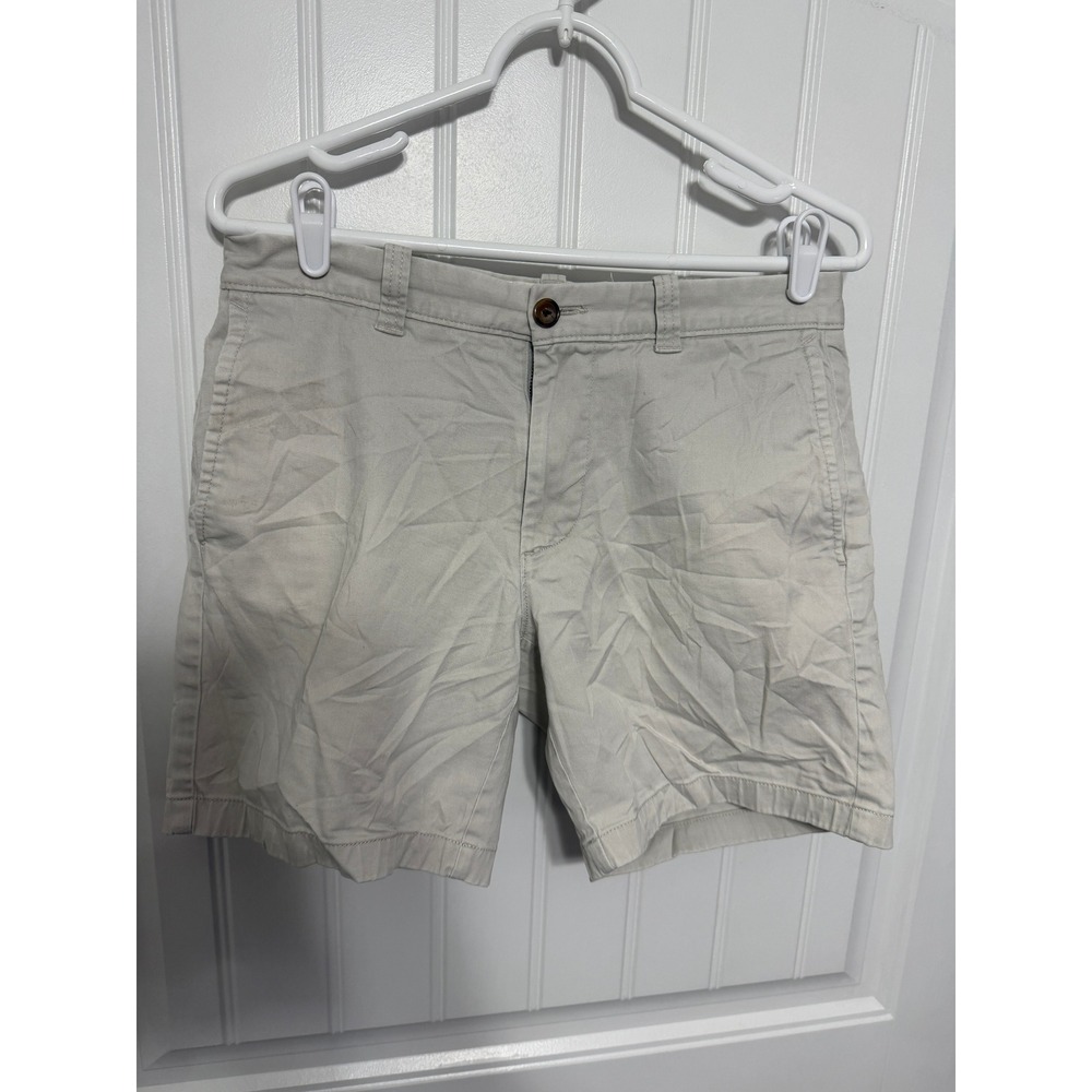J.Crew Shorts Mens 30 7" Inseam Chino Stretch Cotton Stone Beige Casual EUC